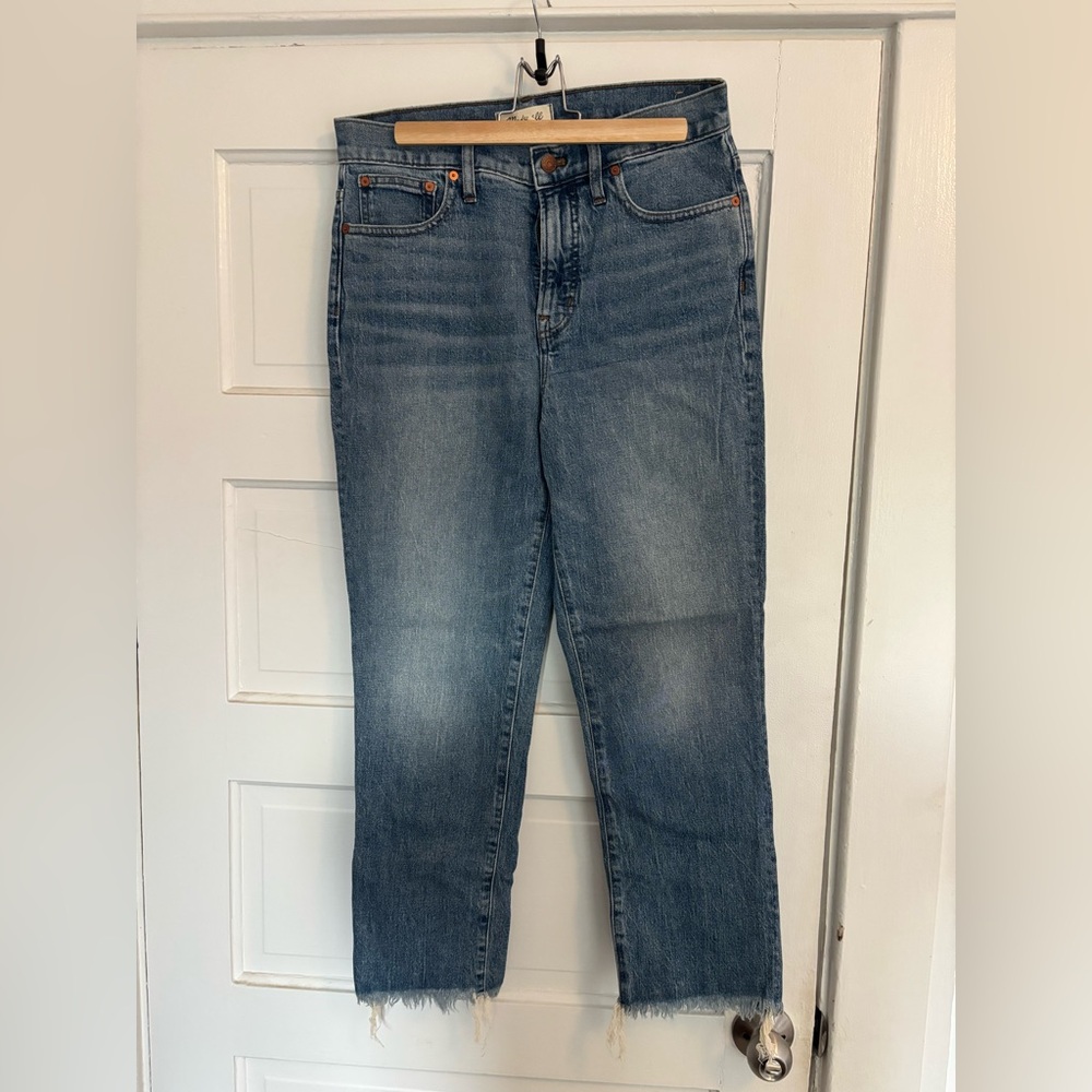 Madewell perfect vintage crop jeans, medium wash, size 29